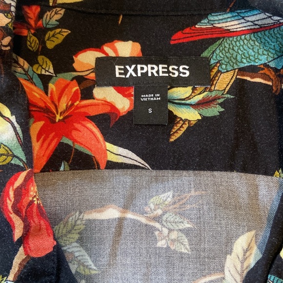 Tropical Print Button Down Shirt - Picture 2 of 5